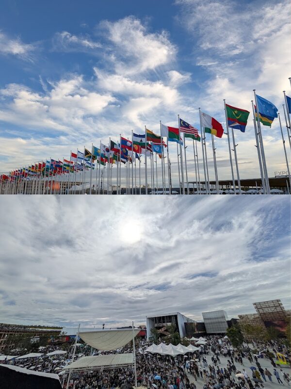 大阪万博の入り口からと中の様子